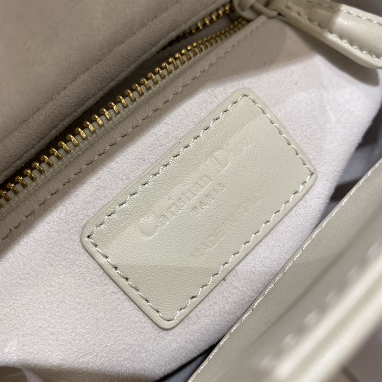 mini lady dior bag latte cannage calfskin with Di*m*nd motif - db063