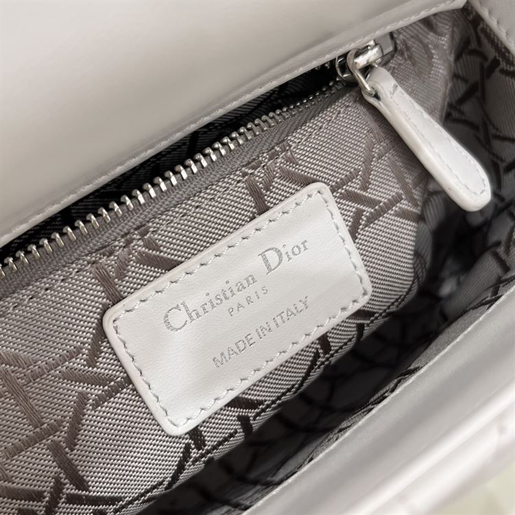 Mini Lady Dior Bag Latte Cannage Lambskin Silver Hardware - DB060