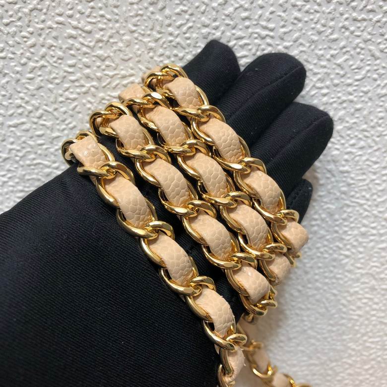 Small Classic Double Flap bag beige caviar leather - CB028