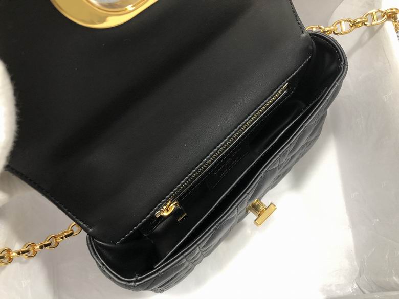 Small Dior Caro Bag Black Supple Cannage Calfskin - DB064