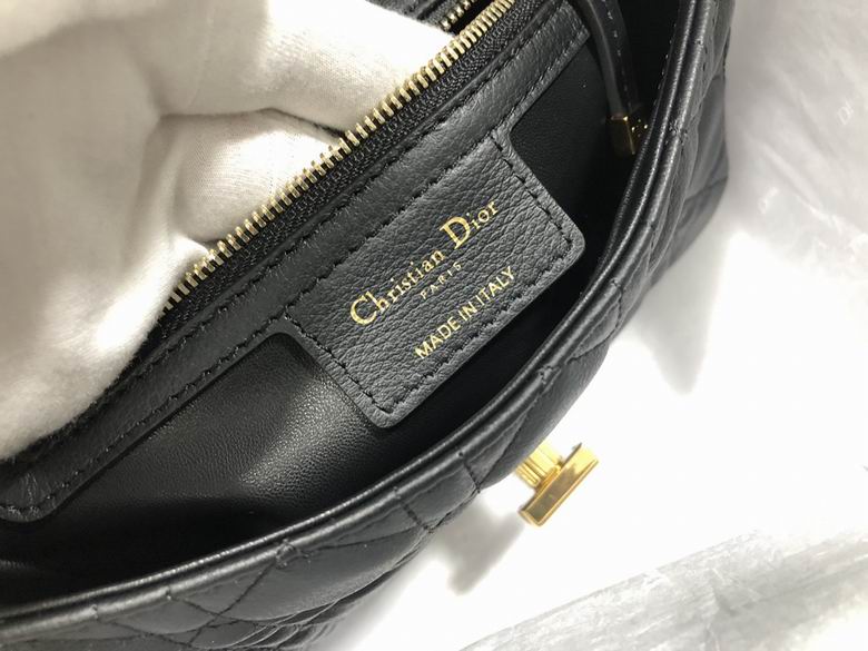 Small Dior Caro Bag Black Supple Cannage Calfskin - DB064