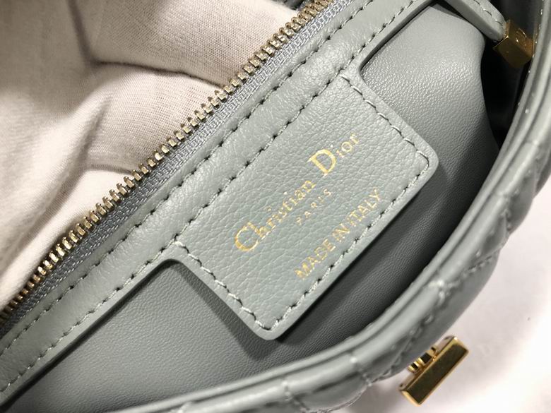 Small Dior Caro Bag Gray Supple Cannage Calfskin - DB065