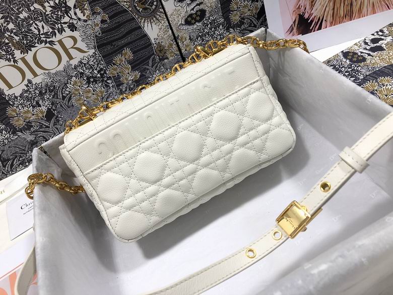 Small Dior Caro Bag Ivory Supple Cannage Calfskin - DB066