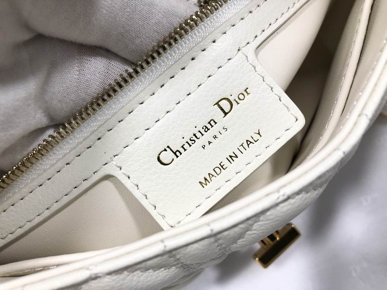 Small Dior Caro Bag Ivory Supple Cannage Calfskin - DB066