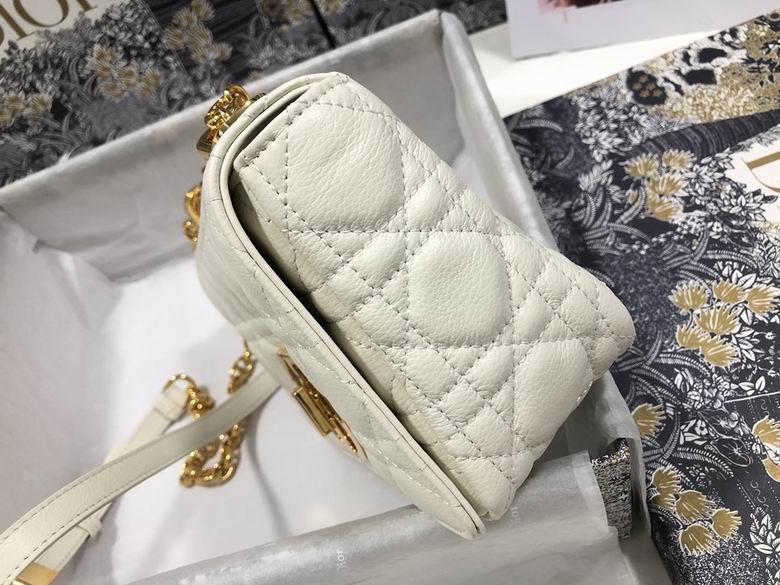 Small Dior Caro Bag Ivory Supple Cannage Calfskin - DB066