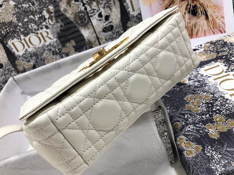 Small Dior Caro Bag Ivory Supple Cannage Calfskin - DB066