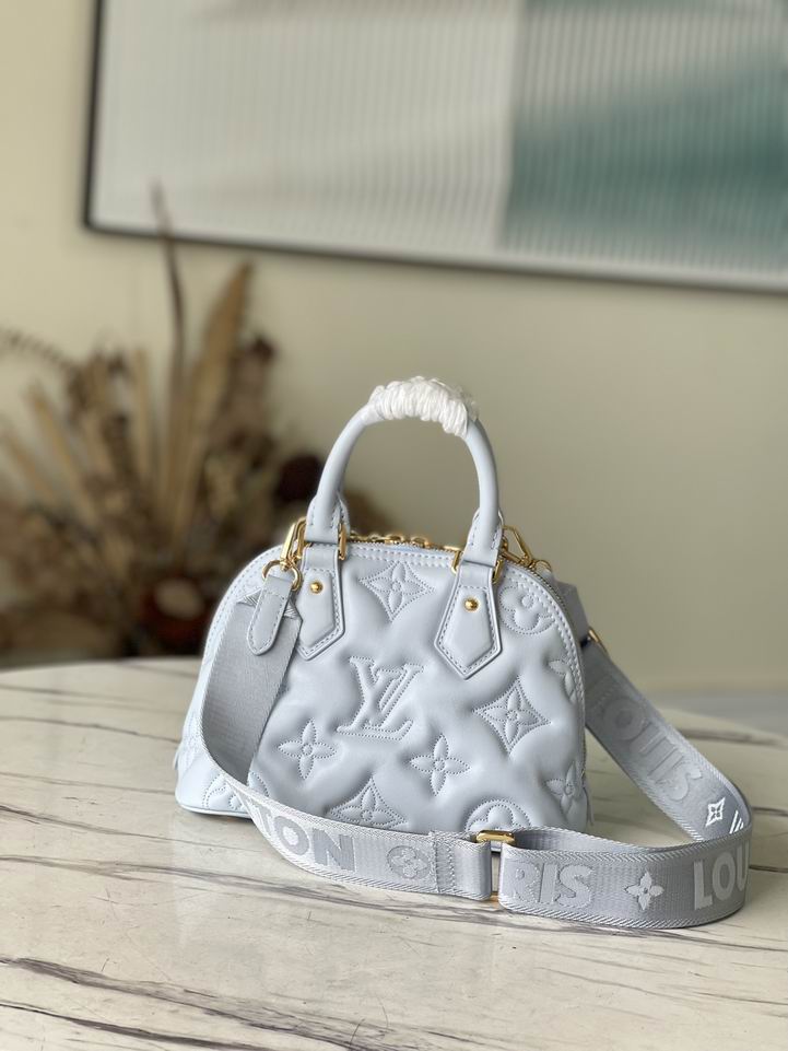 Louis Vuitton Alma BB Bleu Glacier Quilted embroidered smooth calf leather - LB080