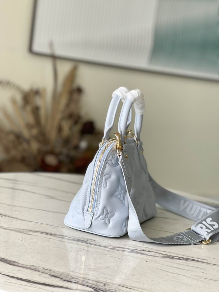 Louis Vuitton Alma BB Bleu Glacier Quilted embroidered smooth calf leather - LB080