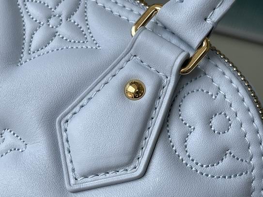 Louis Vuitton Alma BB Bleu Glacier Quilted embroidered smooth calf leather - LB080