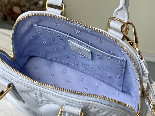 Louis Vuitton Alma BB Bleu Glacier Quilted embroidered smooth calf leather - LB080
