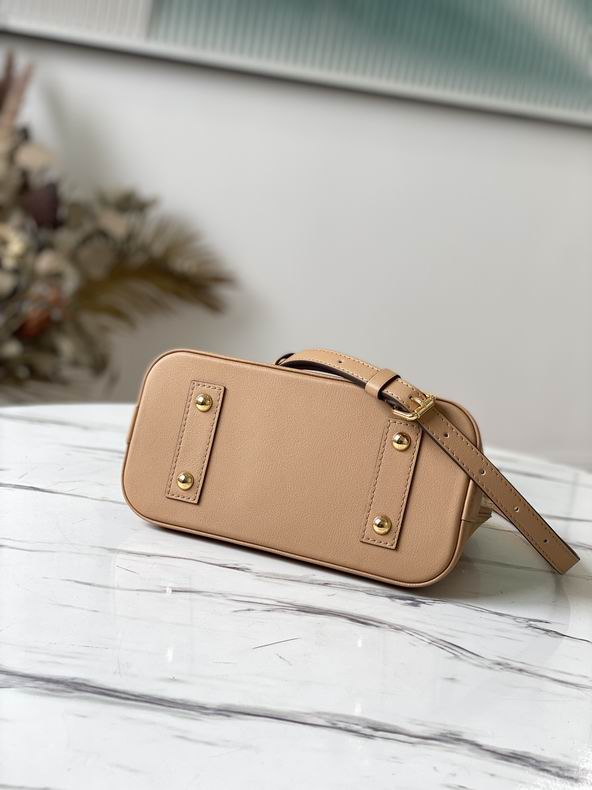 Louis Vuitton Alma BB Calfskin Metal Monogram Camel Brown - LB093
