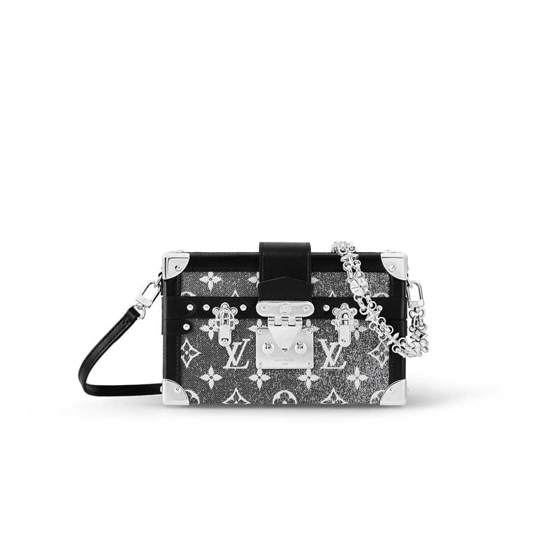 Louis Vuitton Petite Malle Gray Denim textile jacquard - LB101