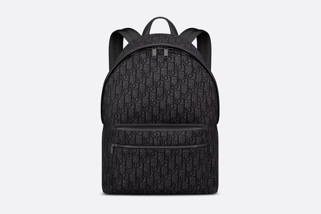 Rider Backpack Black Dior Oblique Jacquard - DB094