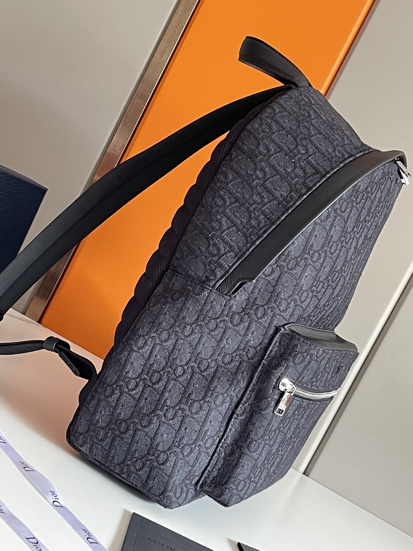 Rider Backpack Black Dior Oblique Jacquard - DB094