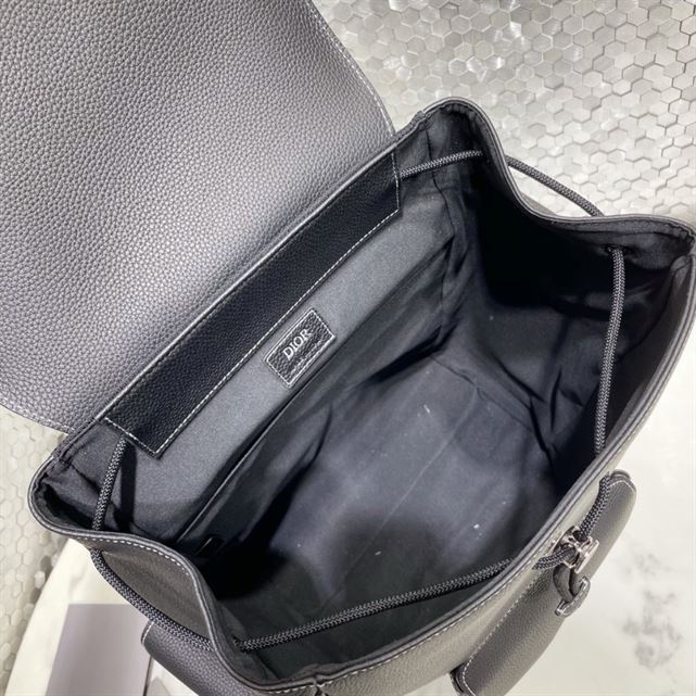Saddle Backpack Black Grained Calfskin - DB090