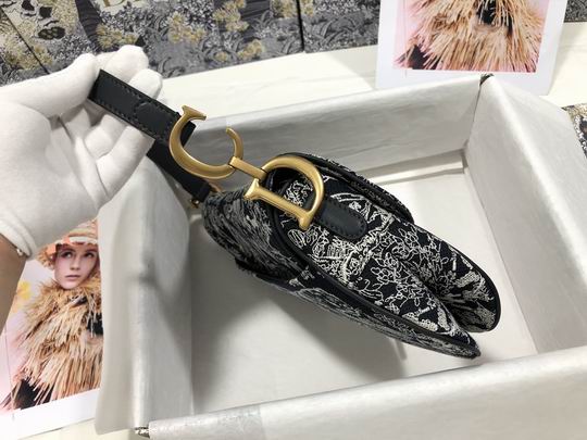 Saddle Bag Blue Toile de Jouy Reverse Jacquard - DB080