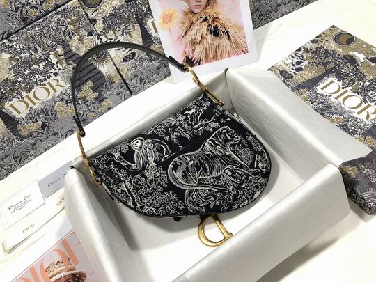 Saddle Bag Blue Toile de Jouy Reverse Jacquard - DB080