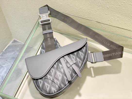 saddle bag dior gray cd Di*m*nd canvas and smooth calfskin - db083