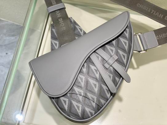 saddle bag dior gray cd Di*m*nd canvas and smooth calfskin - db083