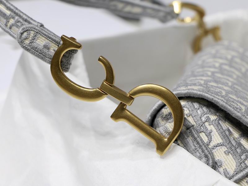Saddle Bag Gray Dior Oblique Embroidery - DB073