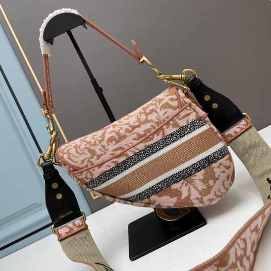 Saddle Bag Metallic Pink Dior Brocart Embroidery - DB085