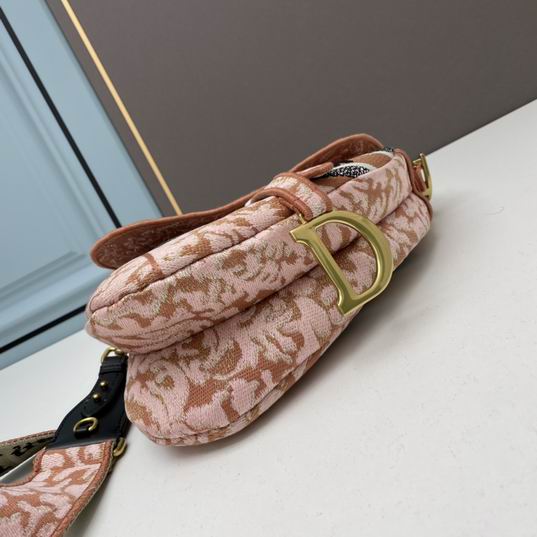 Saddle Bag Metallic Pink Dior Brocart Embroidery - DB085