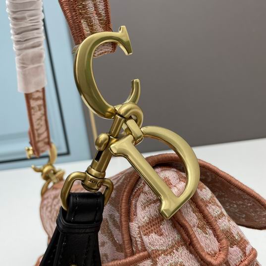 Saddle Bag Metallic Pink Dior Brocart Embroidery - DB085