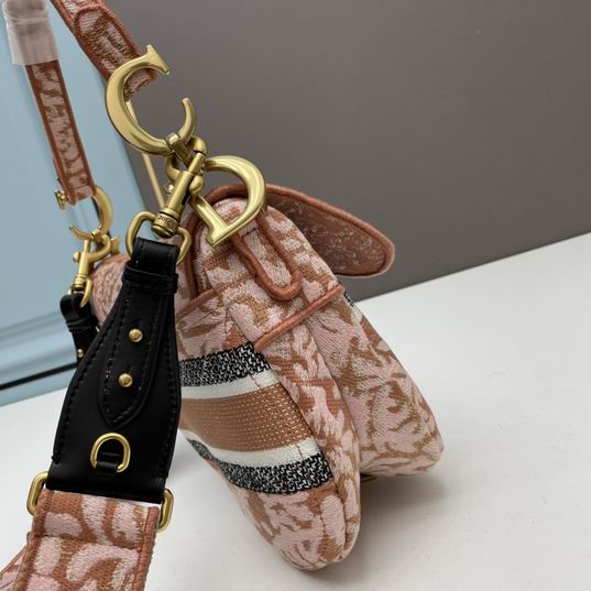 Saddle Bag Metallic Pink Dior Brocart Embroidery - DB085