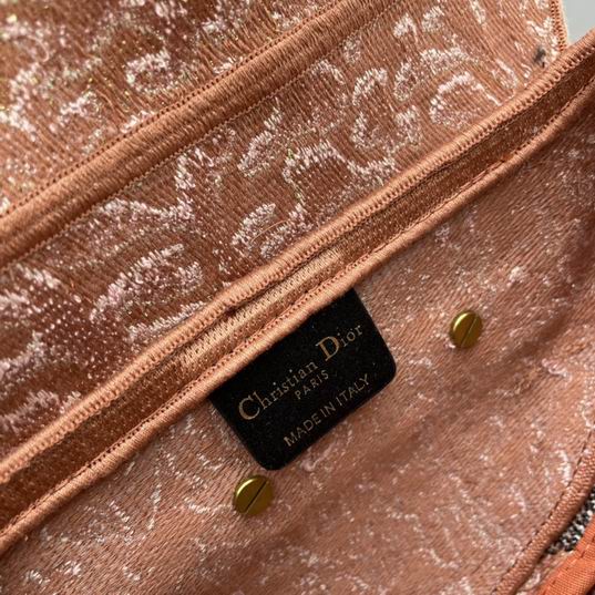 Saddle Bag Metallic Pink Dior Brocart Embroidery - DB085