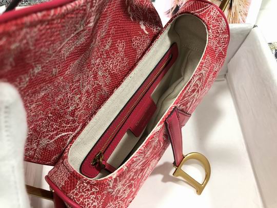 Saddle Bag Raspberry Toile de Jouy Reverse Jacquard - DB078