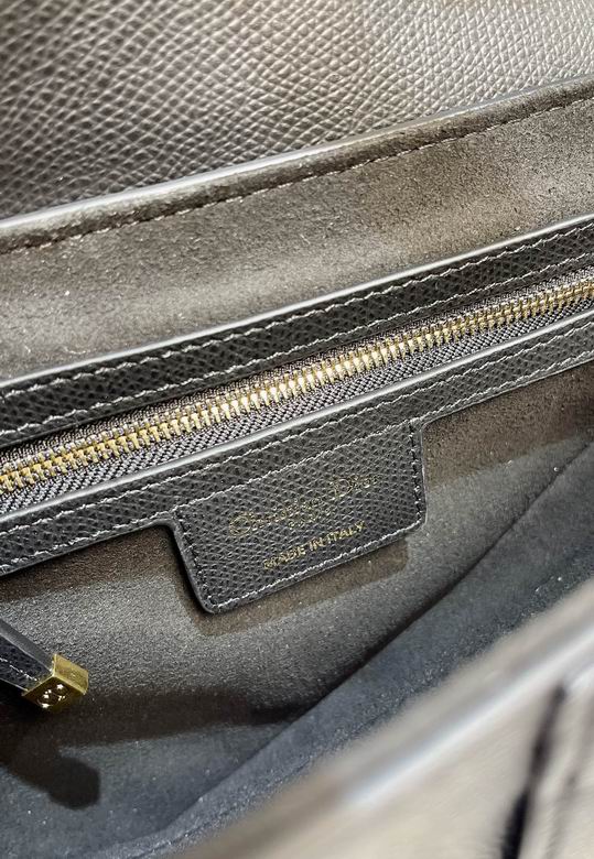 Saddle Bag With Strap Black Grained Calfskin - DB072