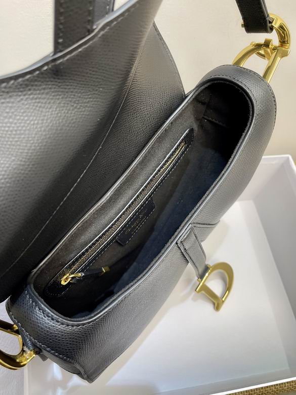 Saddle Bag With Strap Black Grained Calfskin - DB072
