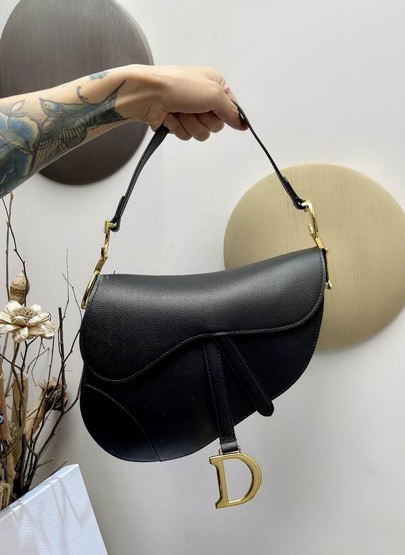 Saddle Bag With Strap Black Grained Calfskin - DB072