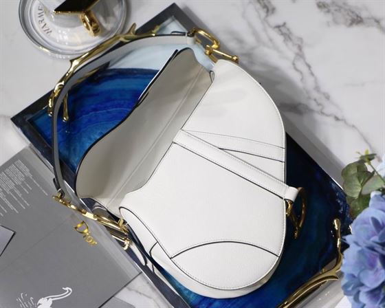 Saddle Bag With Strap Latte Grained Calfskin - DB070