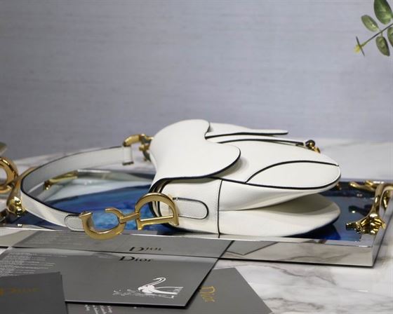 Saddle Bag With Strap Latte Grained Calfskin - DB070