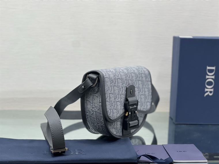 Mini Gallop Bag Ruthenium-Colored Dior Oblique Jacquard - DB107