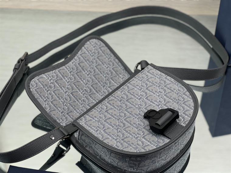 Mini Gallop Bag Ruthenium-Colored Dior Oblique Jacquard - DB107