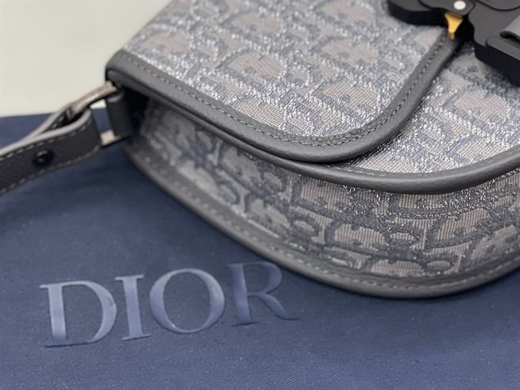Mini Gallop Bag Ruthenium-Colored Dior Oblique Jacquard - DB107