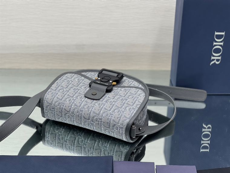Mini Gallop Bag Ruthenium-Colored Dior Oblique Jacquard - DB107