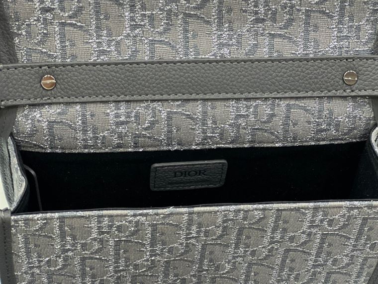 Mini Gallop Bag Ruthenium-Colored Dior Oblique Jacquard - DB107