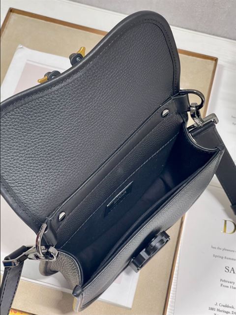 Mini Gallop Bag With Strap Black Grained Calfskin - DB106