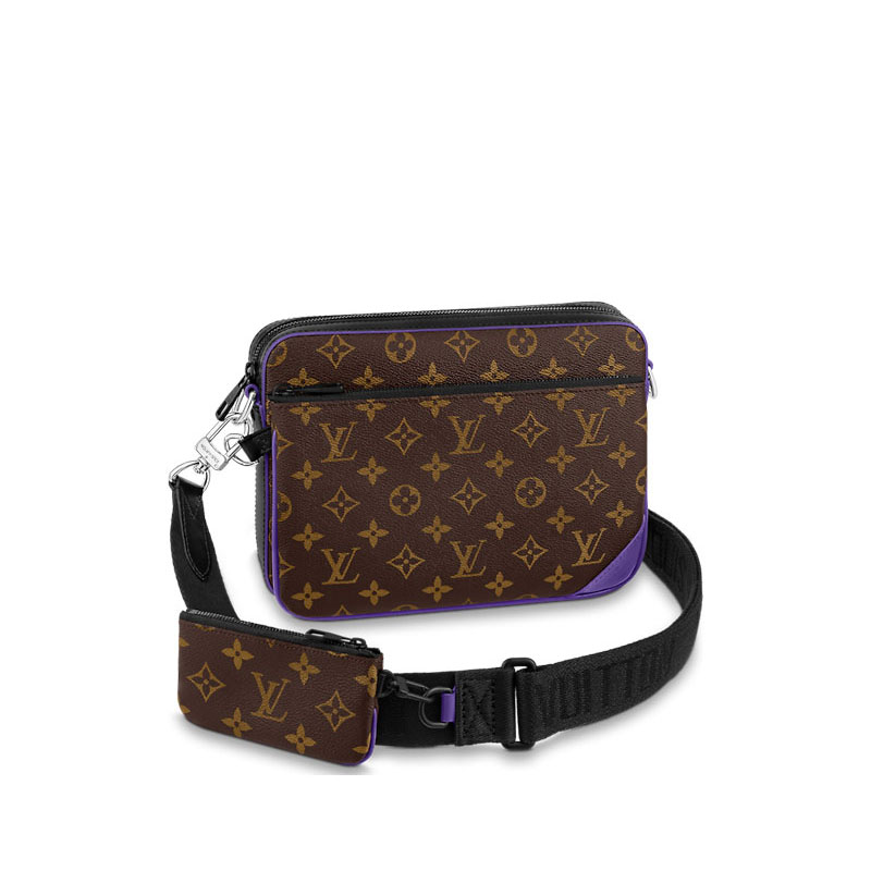 Trio Messenger Bag Macassar Monogram Canvas Purple - LB145