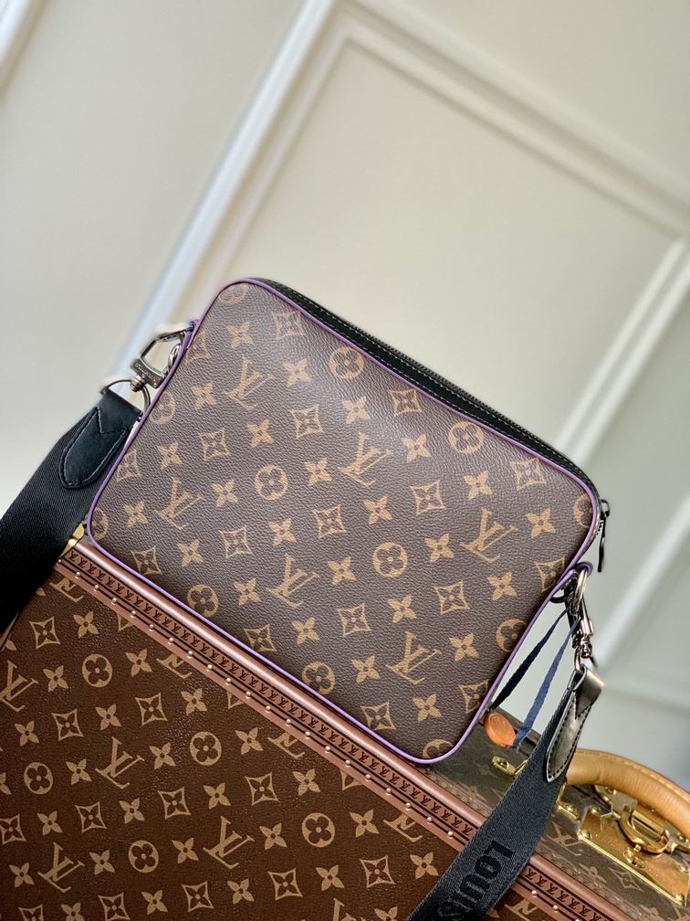 Trio Messenger Bag Macassar Monogram Canvas Purple - LB145