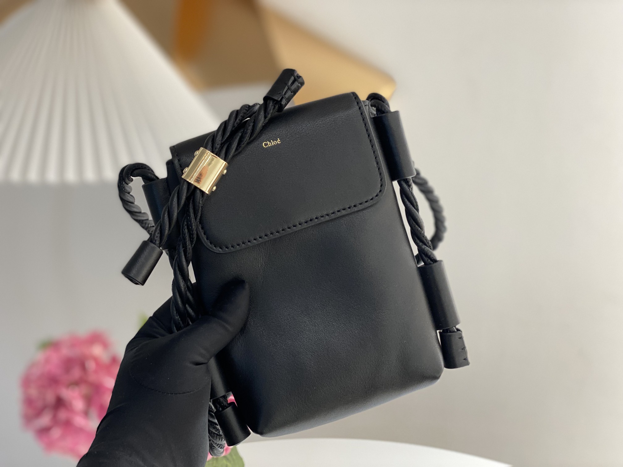 Chloé Key Phone Pouch in Black