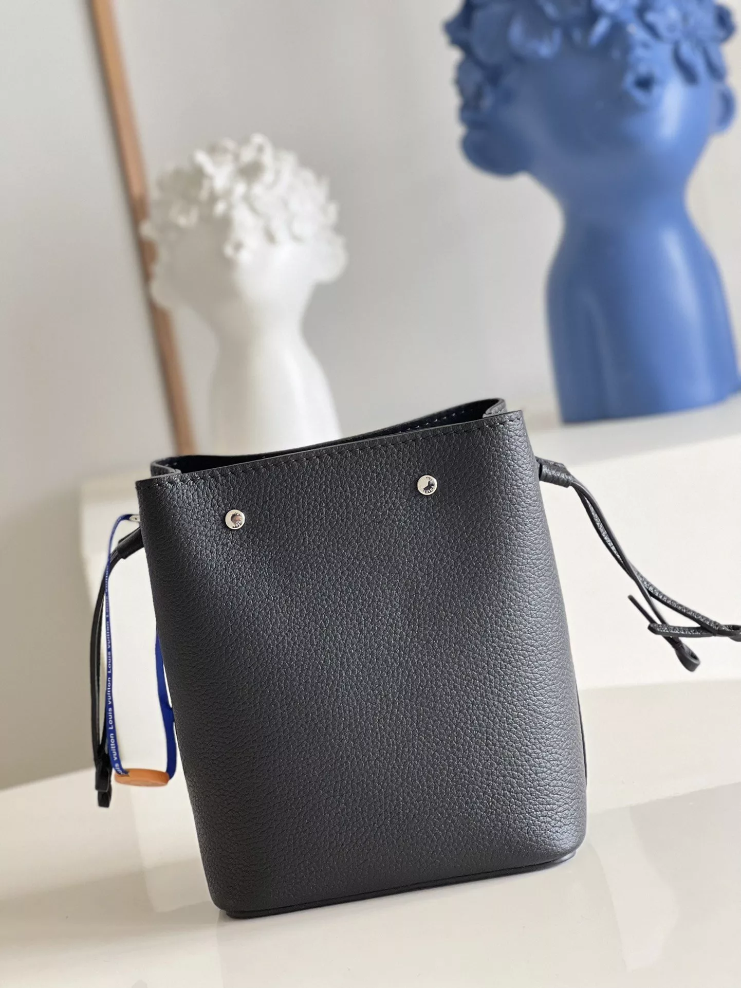 LV Calfskin Nano Lockme Bucket Black