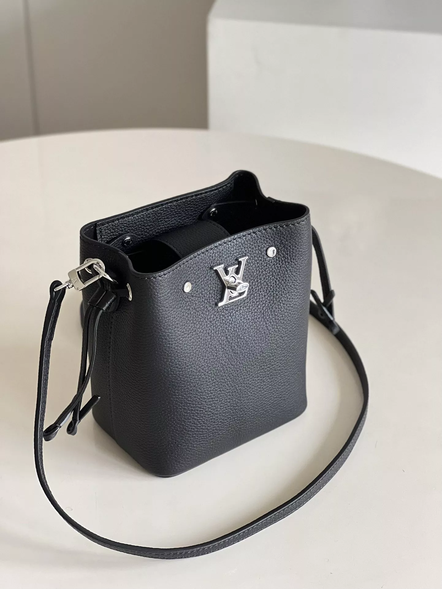LV Calfskin Nano Lockme Bucket Black