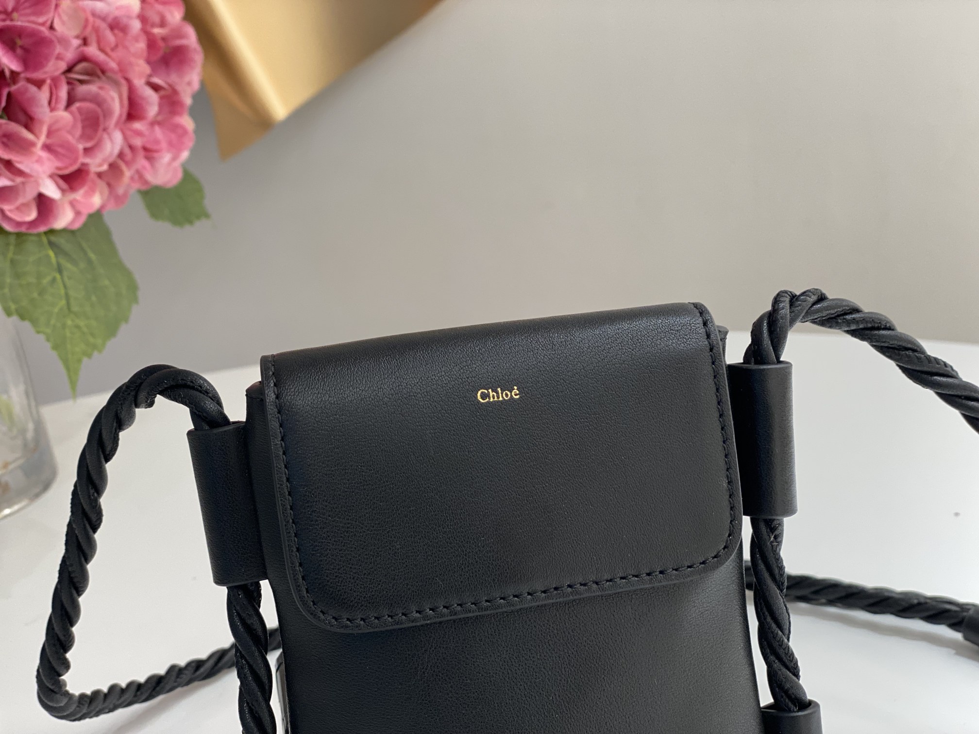 Chloé Key Phone Pouch in Black