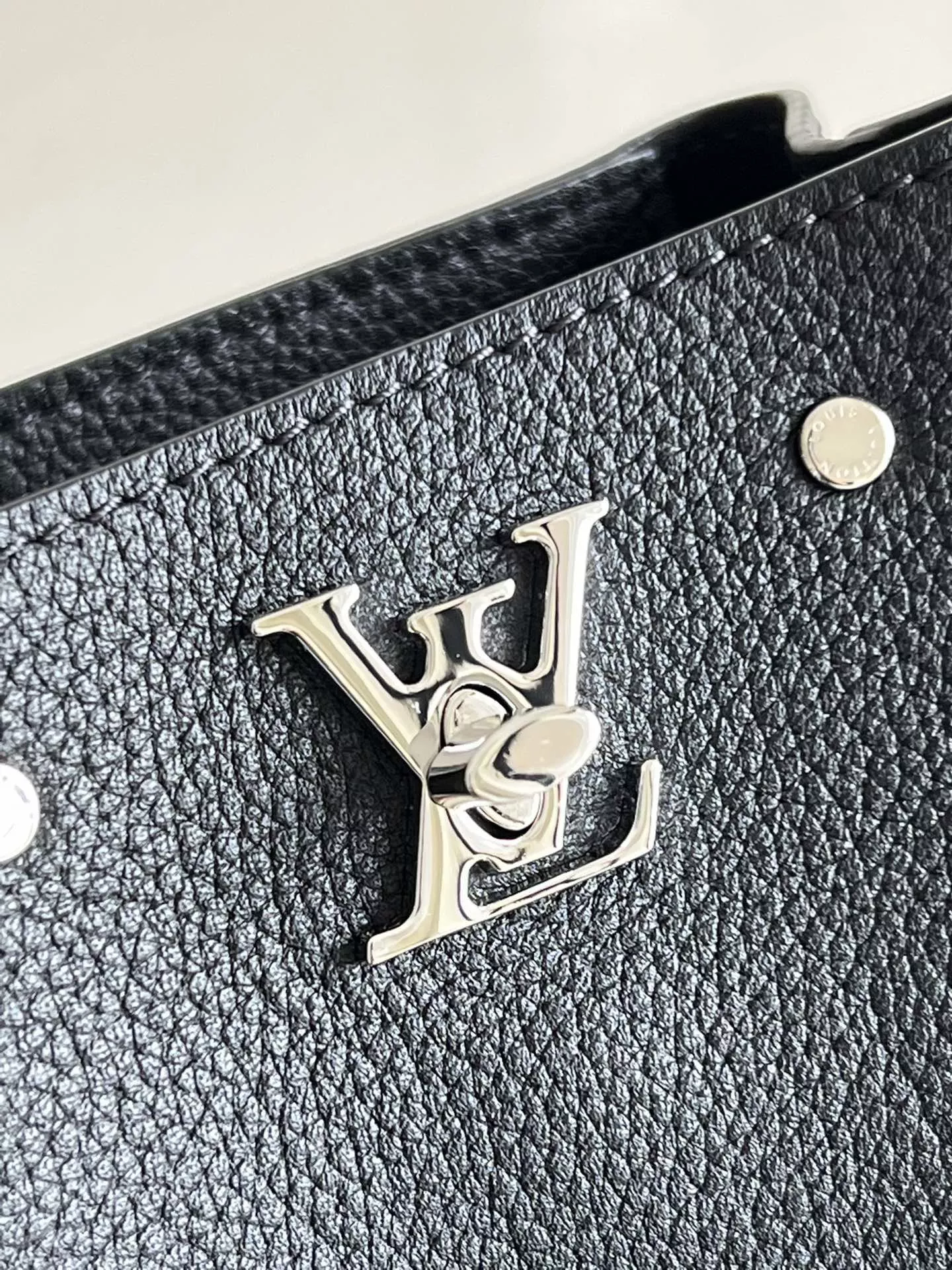 LV Calfskin Nano Lockme Bucket Black