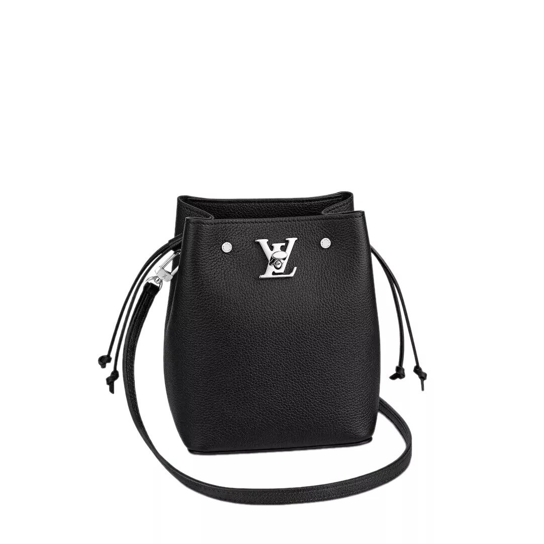 LV Calfskin Nano Lockme Bucket Black