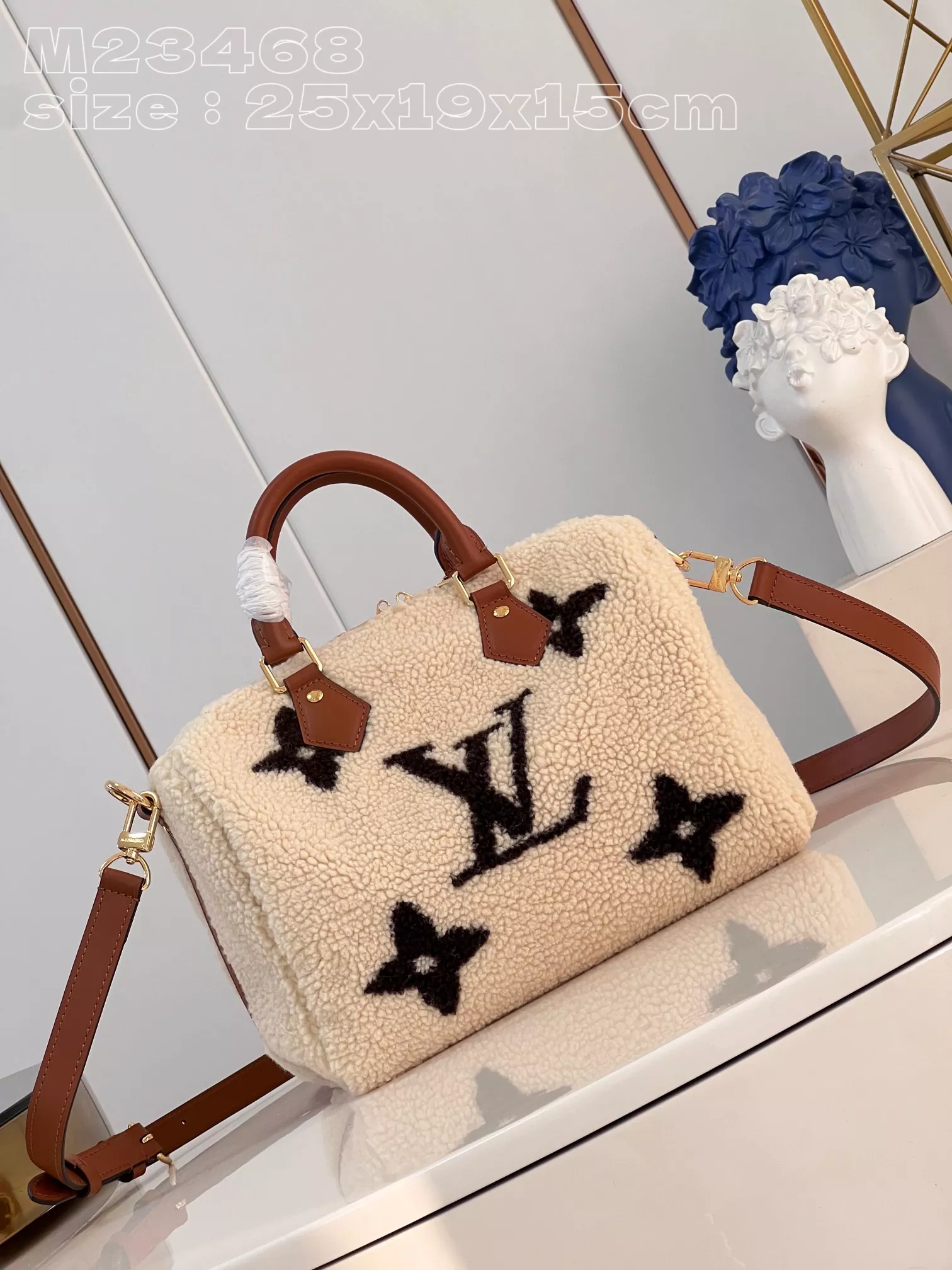LV Ski Speedy Bandoulière 25 Cream/Brown